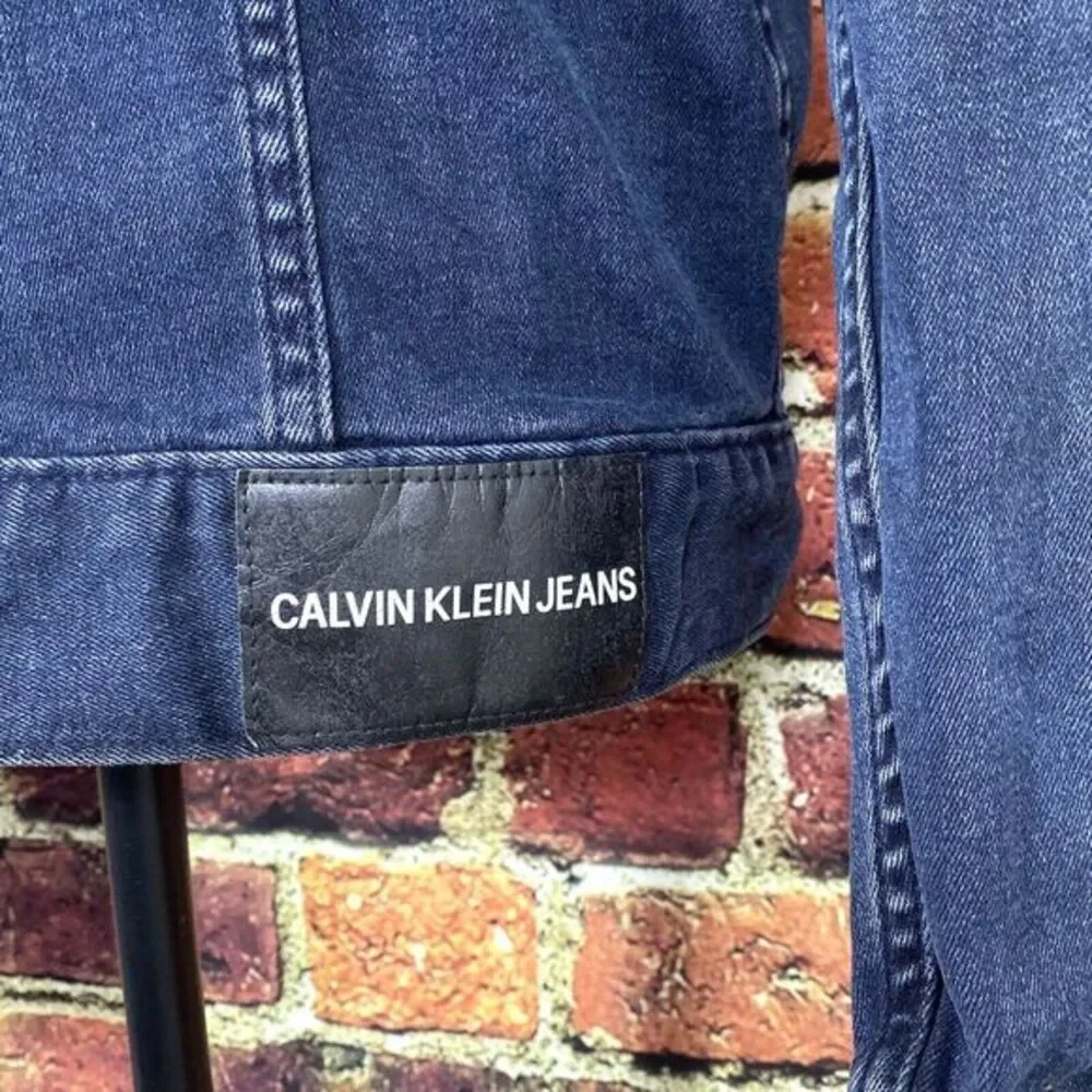 Calvin Klein Men's Denim Jacket Size Medium‎ Dark Blue Wash Stretch